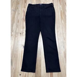 NYDJ Black Denim Sheri Slim Lift Tuck Sure Stretch Jeans Women’s Size 14
